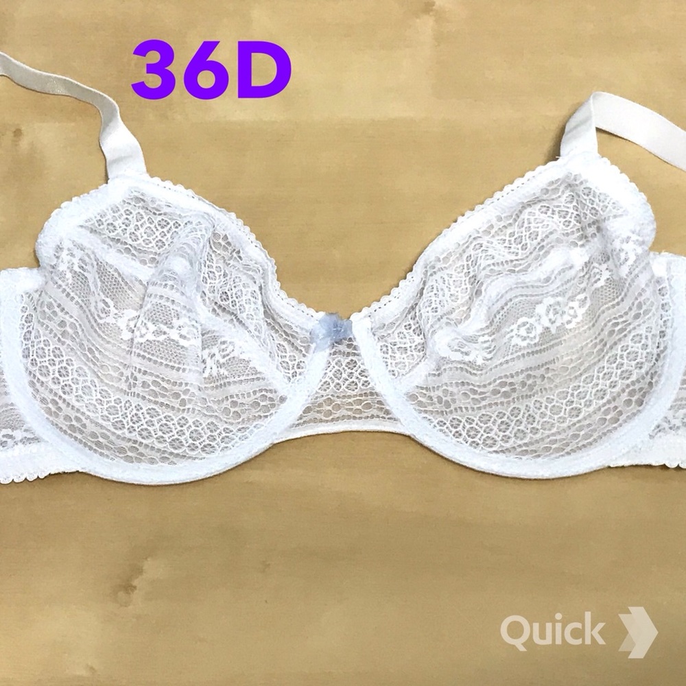 36D - New White Lace Soft Cup Underwire Bra